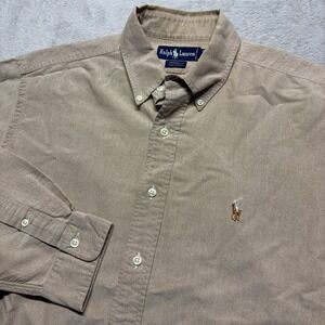 Ralph Lauren Tan Button-Down Dress Shirt